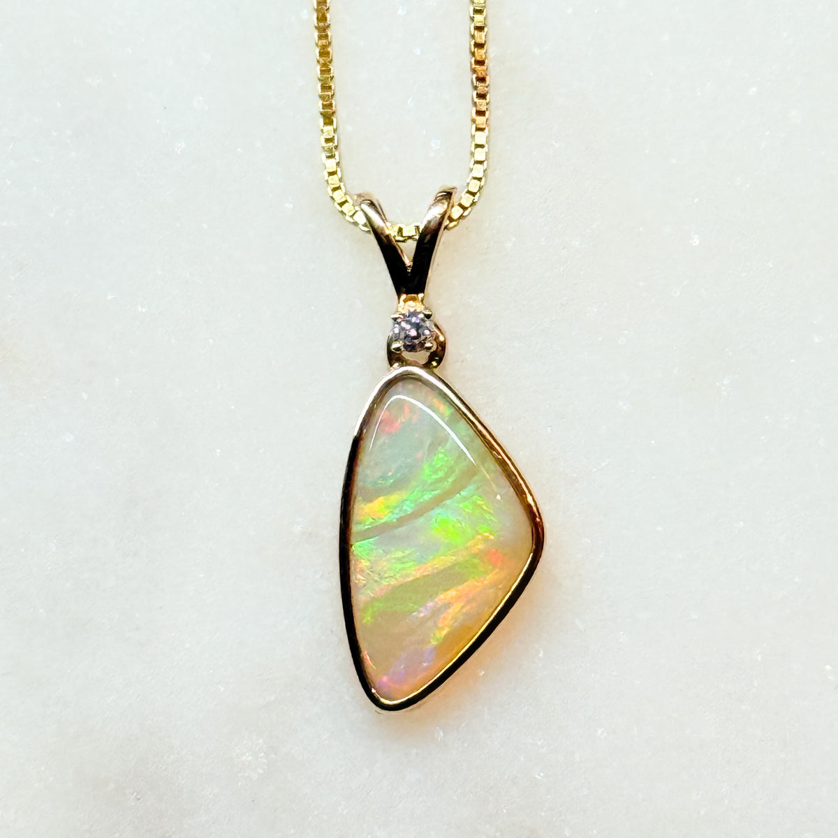 Crystal Opal Necklace - OP-G-14K-001