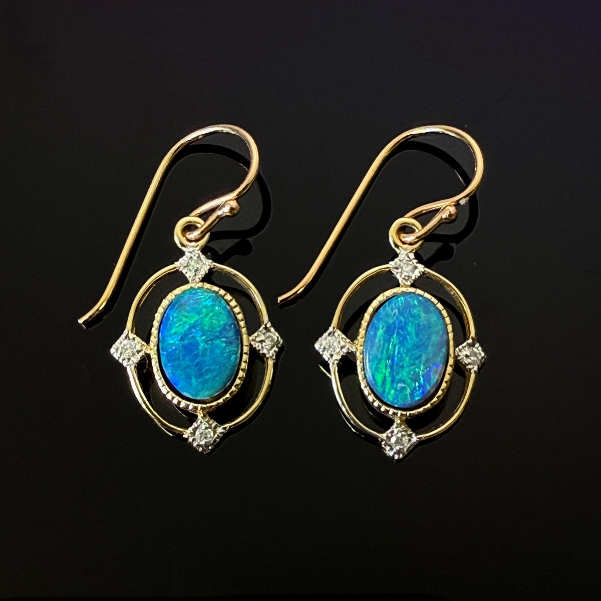 Doublet Opal Earrings - OP-9K-E-004