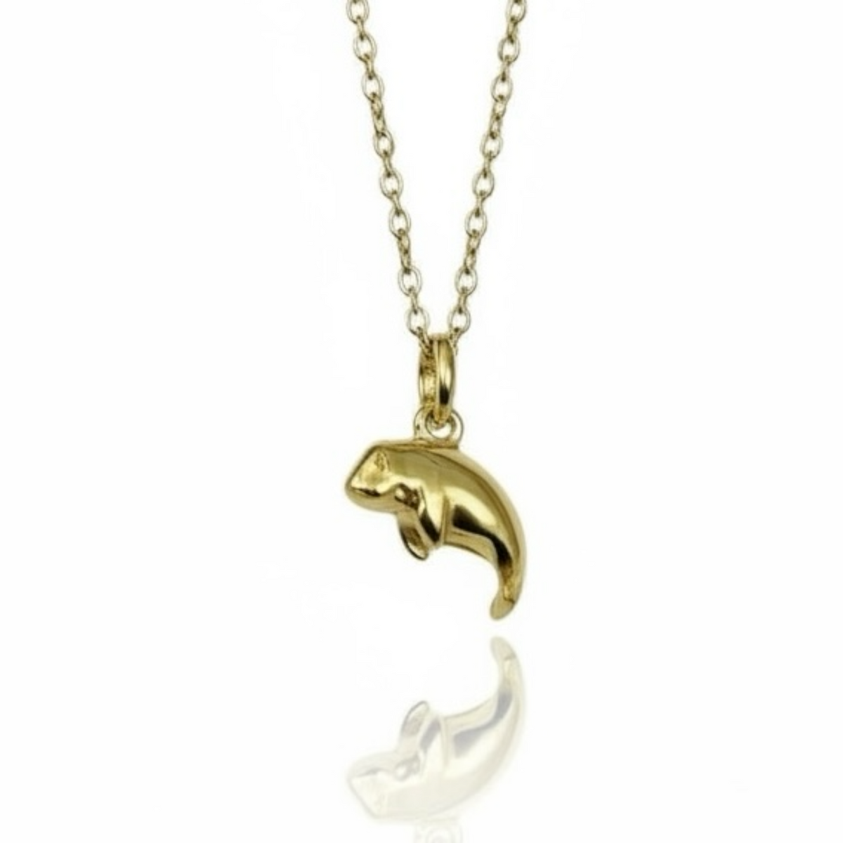 Sterling Silver, Gold Plated - Dugong Necklace - XS
