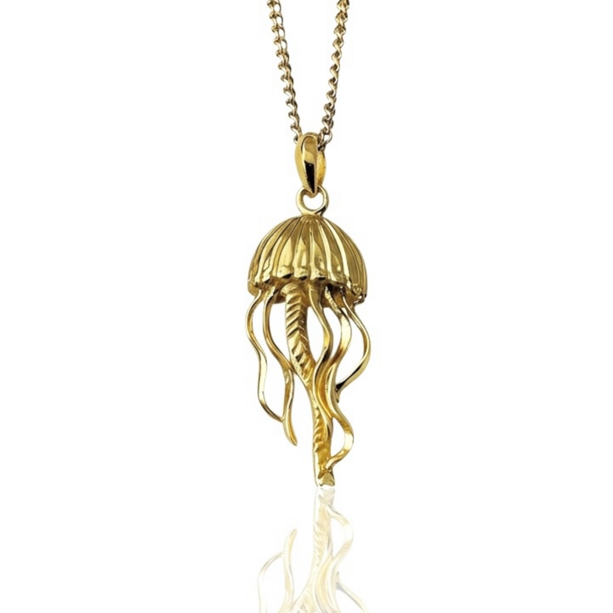 Sterling Silver, Gold Plated  - Jellyfish  Necklace - M
