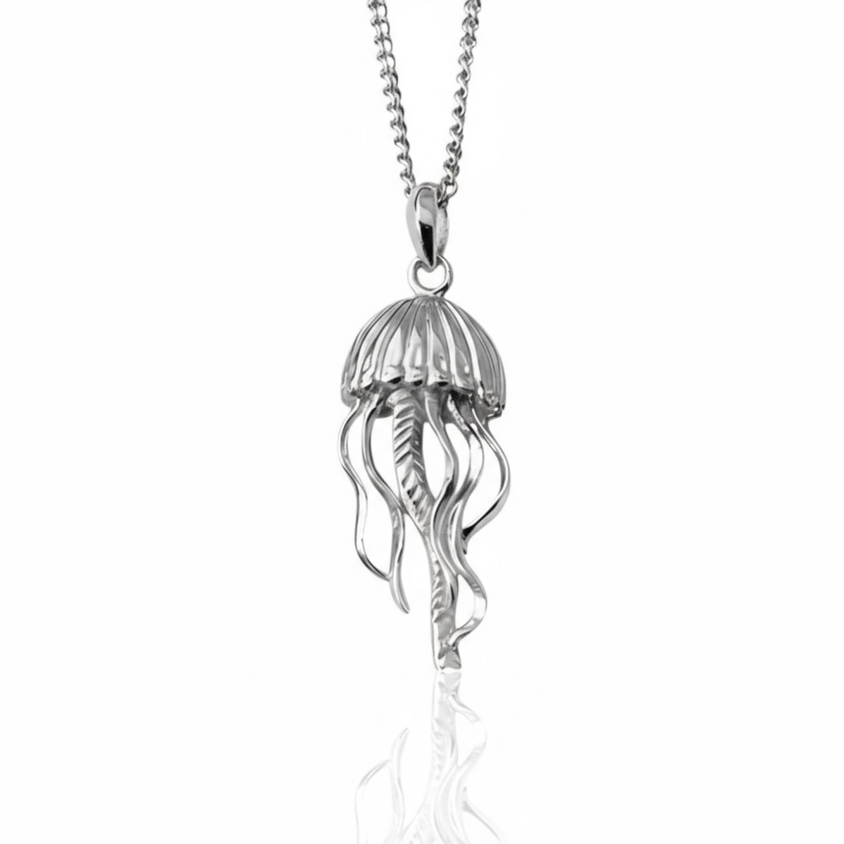 Sterling Silver - Jellyfish  Necklace -  M