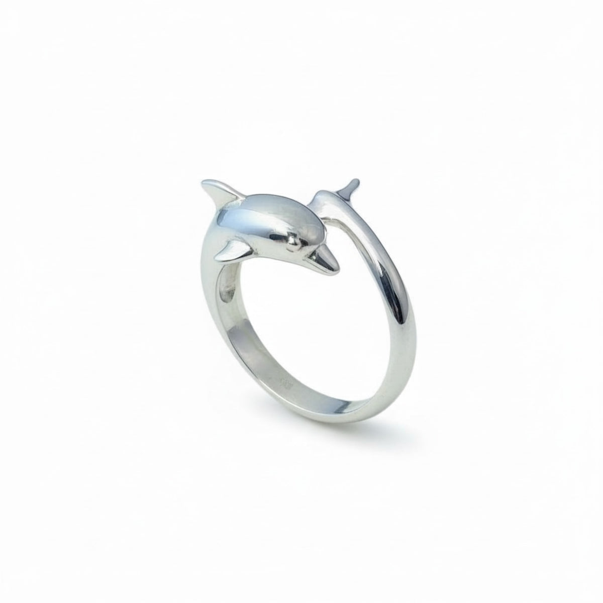 Sterling Silver - Dolphin Ring - Size 7 Adjustable