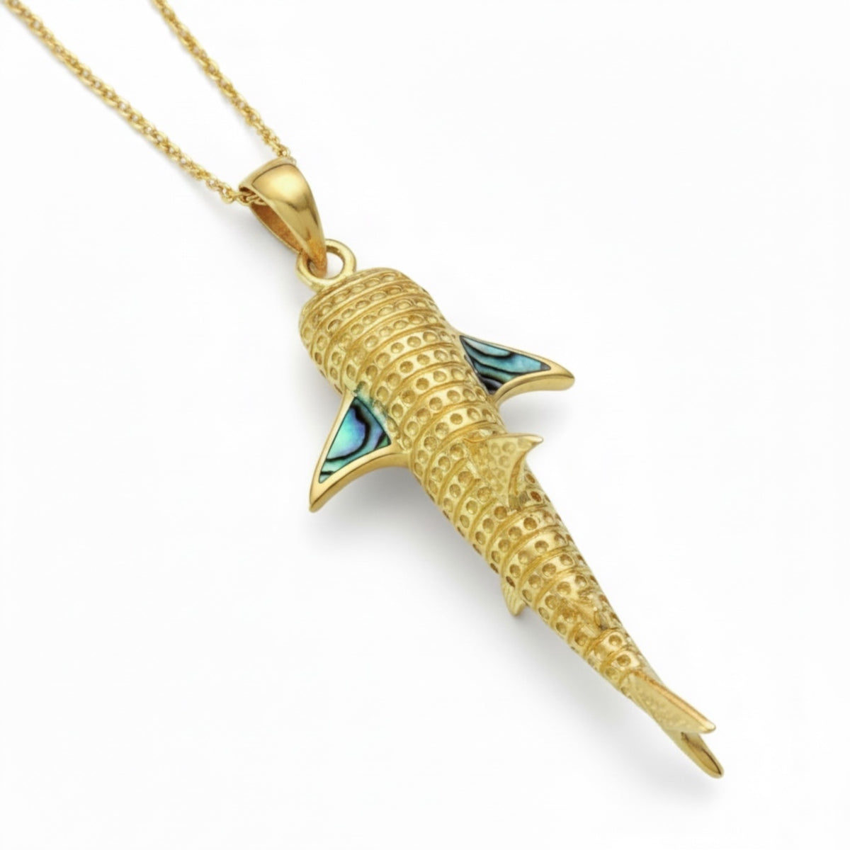 Paua Shell - Whale Shark Necklace- Sterling Silver, Gold Plated