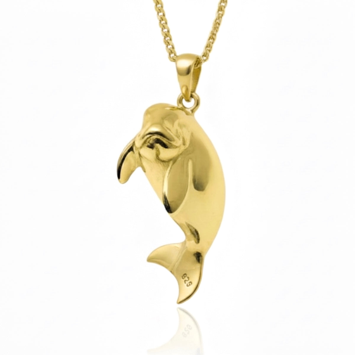Sterling Silver, Gold Plated - Dugong Necklace -  L